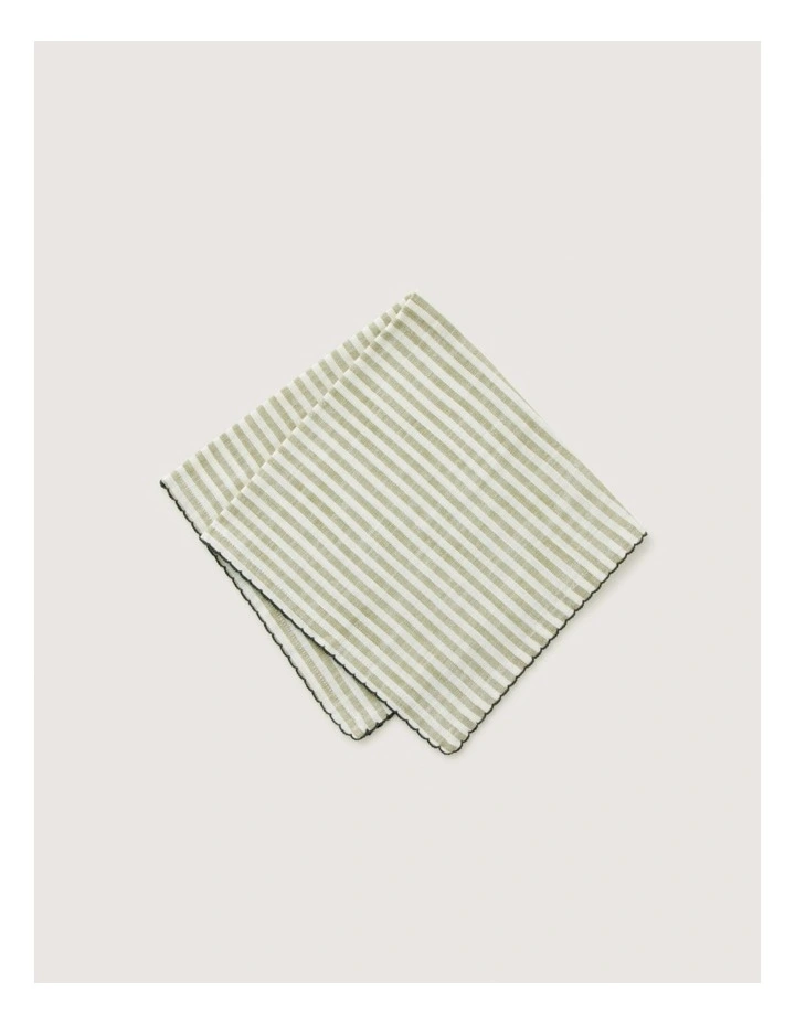 Vina Stripe Napkin Set Two Pack In Garden image 2
