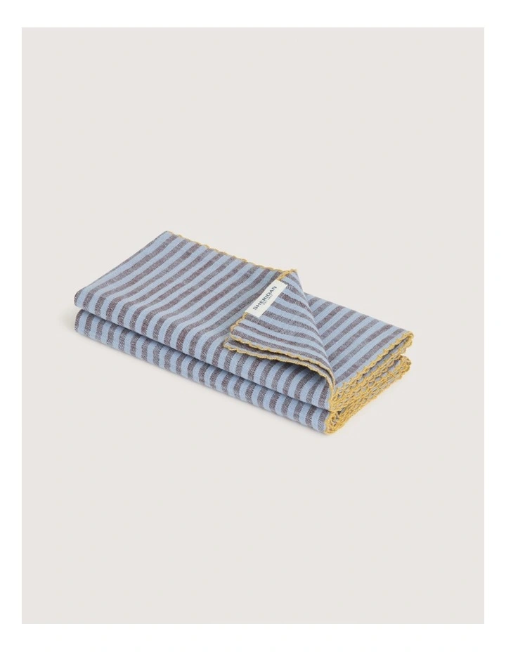 Vina Stripe Napkin Two Pack In Glacier image 1