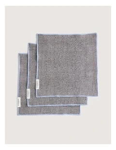 Lenni Dish Cloth Three Pack In Chocolate