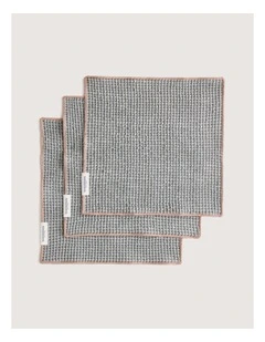 Lenni Dish Cloth Three Pack In Ivy