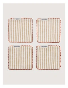 Vina Coaster Four Pack In Caramel