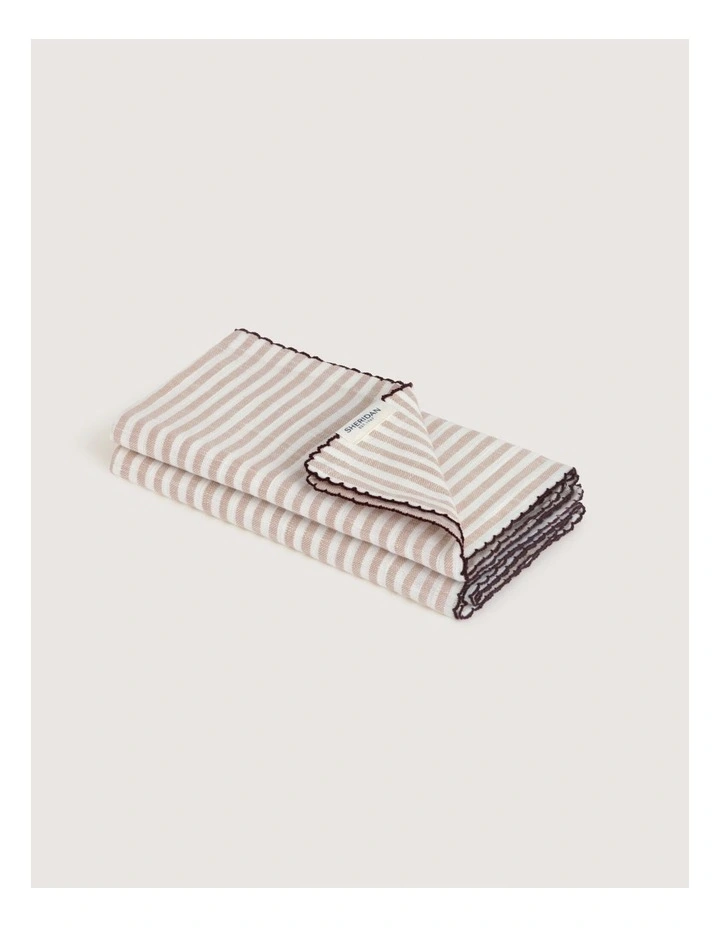 Vina Stripe Napkin Two Pack In Dune image 1