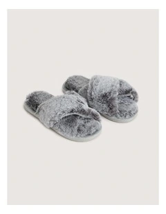 Carlson Faux Fur Slipper in Smoke