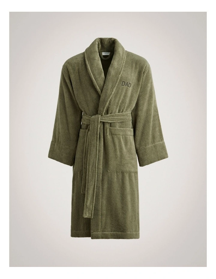 Aven Dad Robe in Green Olive image 1