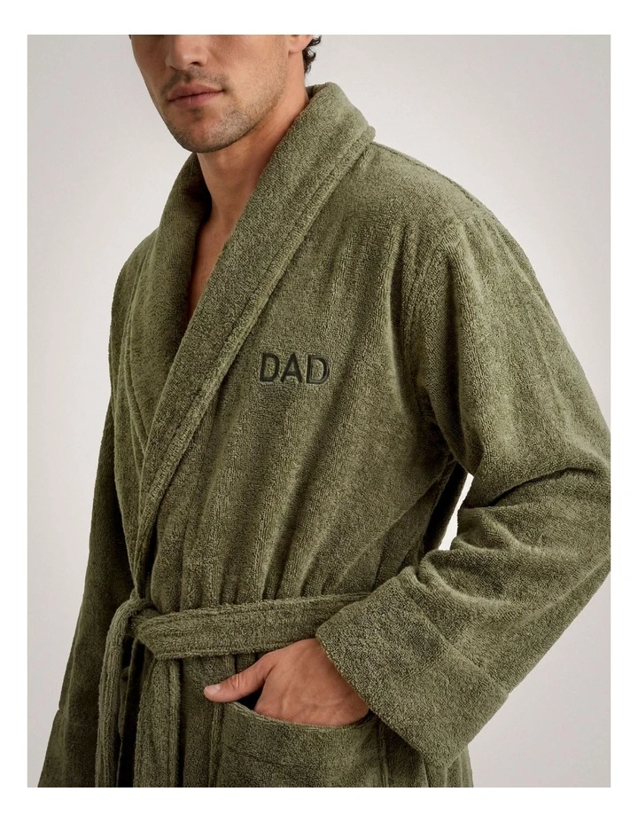 Aven Dad Robe in Green Olive image 3
