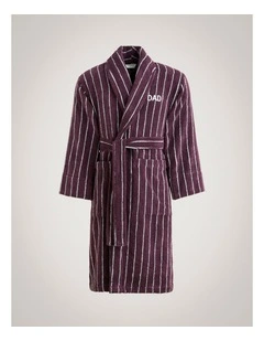 Aven Dad Stripe Robe in Clove