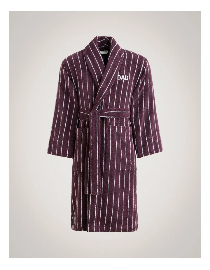 Aven Dad Stripe Robe in Clove image 1