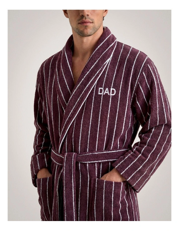 Aven Dad Stripe Robe in Clove image 4
