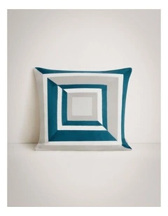 Mazey Square Cushion in Deep Blue