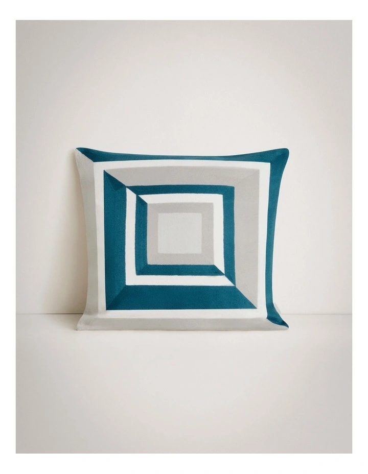 Mazey Square Cushion in Deep Blue image 1