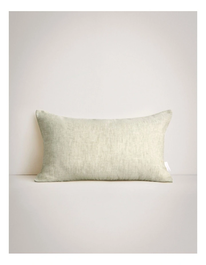 Tessino Linen Breakfast Cushion in Moss Marle image 2