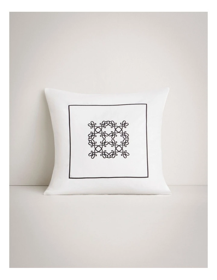 Trellis Square Cushion in Snow/Midnight image 1