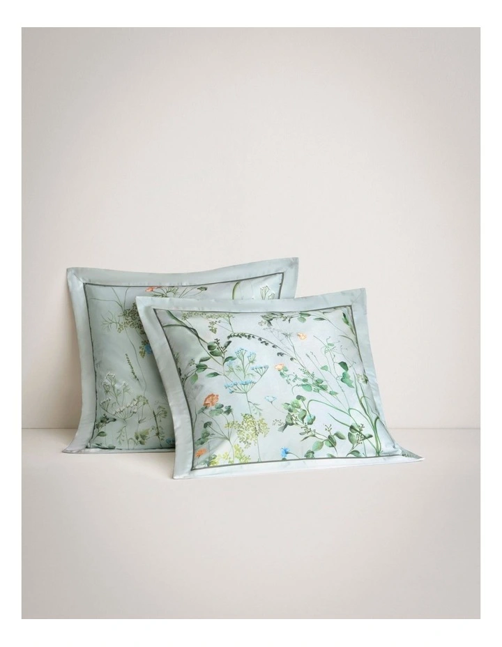 1000TC Dunford European Pillowcase Pair in Moonstone image 1