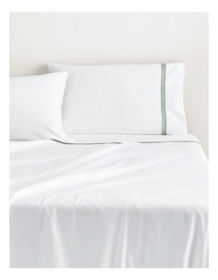 1200TC Palais Flat Sheet in Snow/Moss