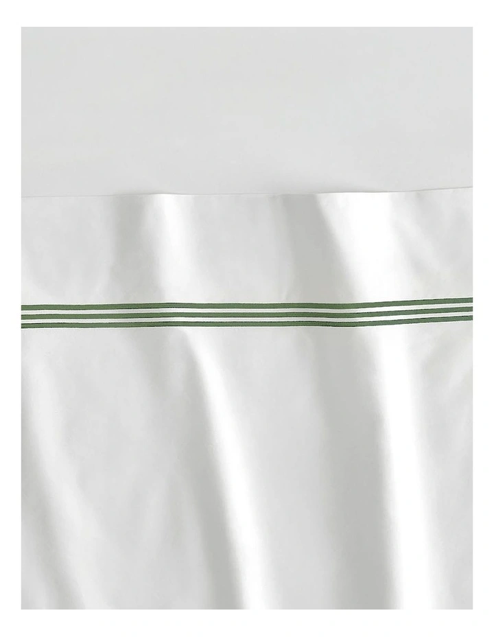 1200TC Palais Flat Sheet in Snow/Moss image 2