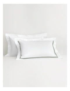 1200TC Palais Pillowcase in Snow/Moss