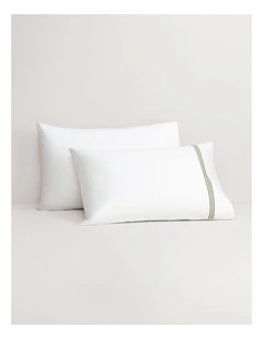 1200TC Palais Pillowcase Pair in Snow/Moss
