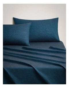 Abbotson European Flax Linen Flat Sheet in Deep Blue Marle
