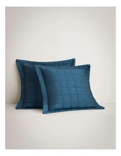 Abbotson Linen European Pillow Sham in Deep Blue Marle