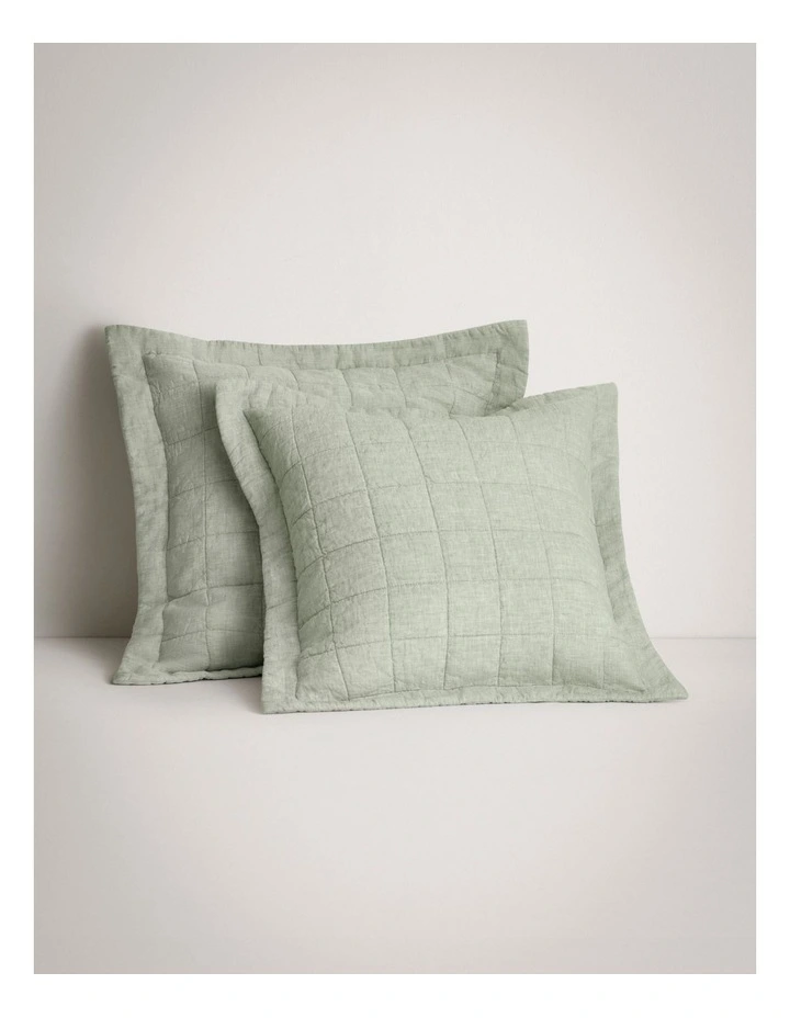 Abbotson Linen European Pillow Sham in Moss Marle image 1