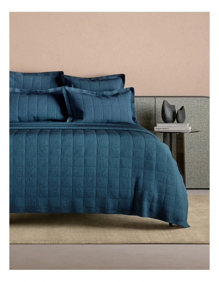 Abbotson Linen Pillowcase Sham in Deep Blue Marle image 2