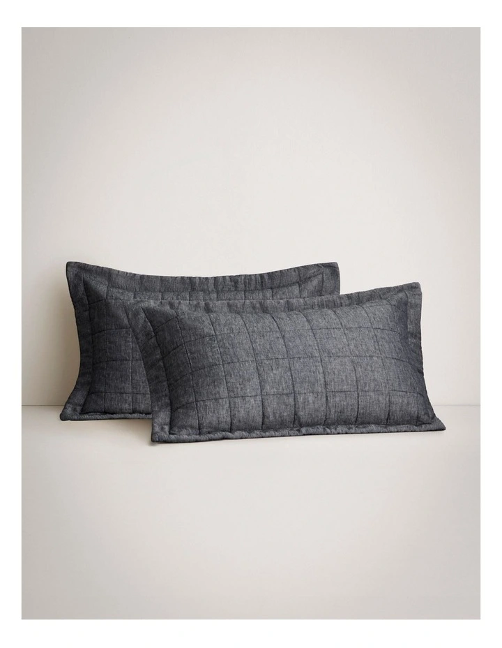 Abbotson Linen Pillowcase Sham in Ebony Marle image 1