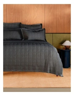 Abbotson Linen Bed Cover in Ebony Marle