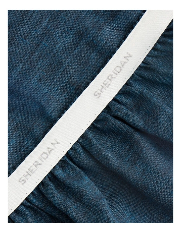 Abbotson Linen Fitted Sheet in Deep Blue Marle image 3