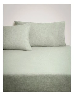 Abbotson Linen Fitted Sheet in Moss Marle