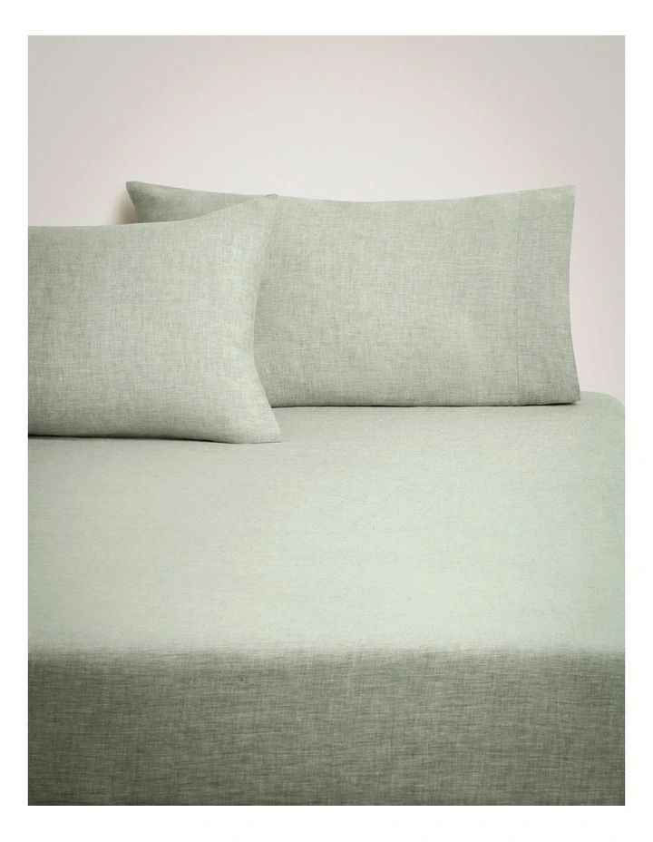 Abbotson Linen Fitted Sheet in Moss Marle image 1