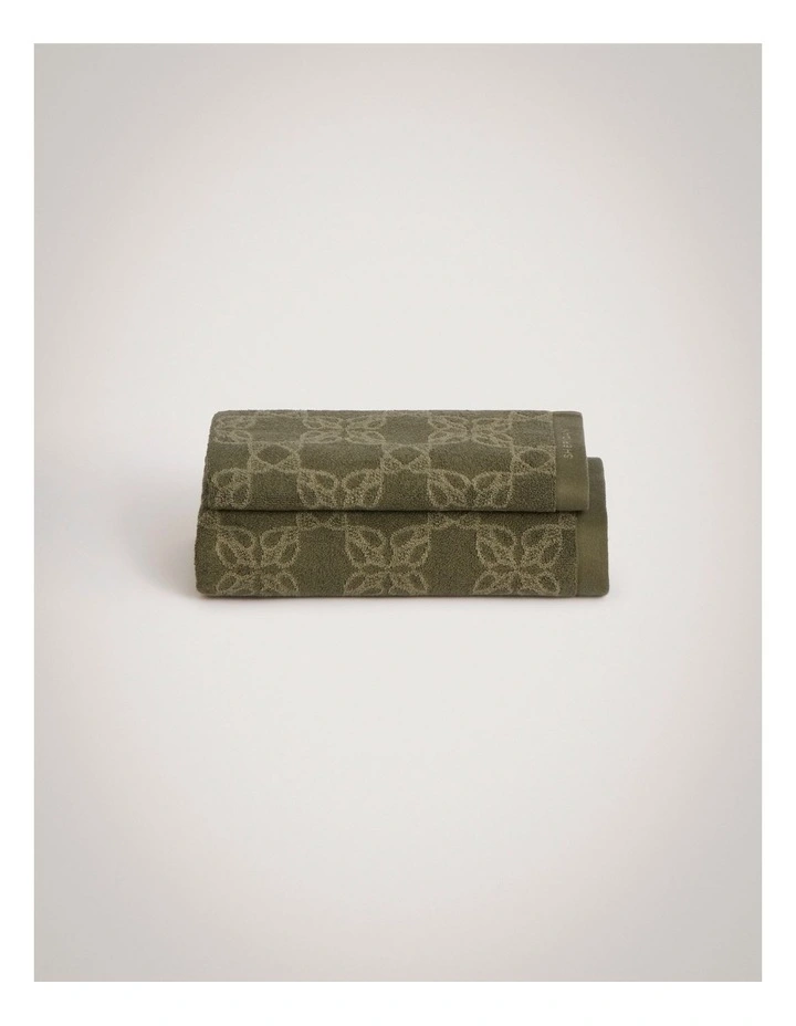 Lano Towel Collection in Green Olive image 1