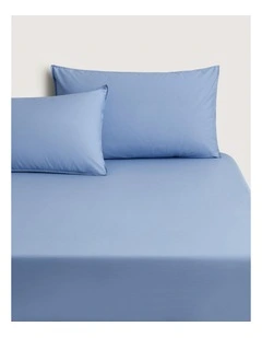 Bayley Washed Cotton Fitted Sheet in Cornflower