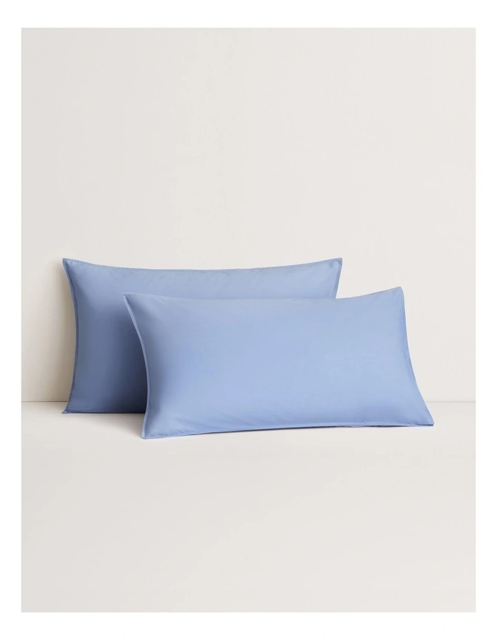 Bayley Washed Cotton Pillowcase Pair in Cornflower image 1