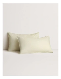 Bayley Washed Cotton Pillowcase Pair in Soft Green