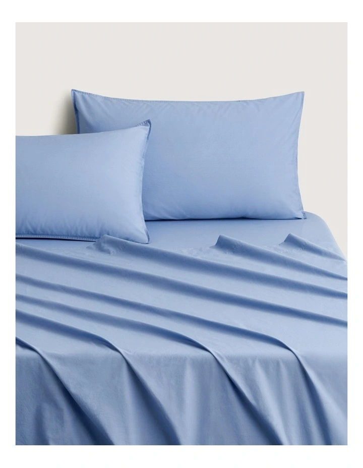 Bayley Washed Cotton Sheet Set in Cornflower image 1