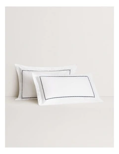 Jenkins Tailored Pillowcase Pair in Deep Blue