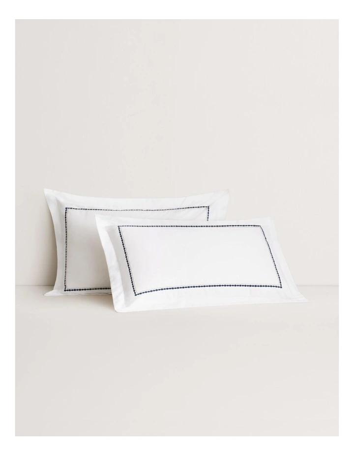 Jenkins Tailored Pillowcase Pair in Deep Blue image 1