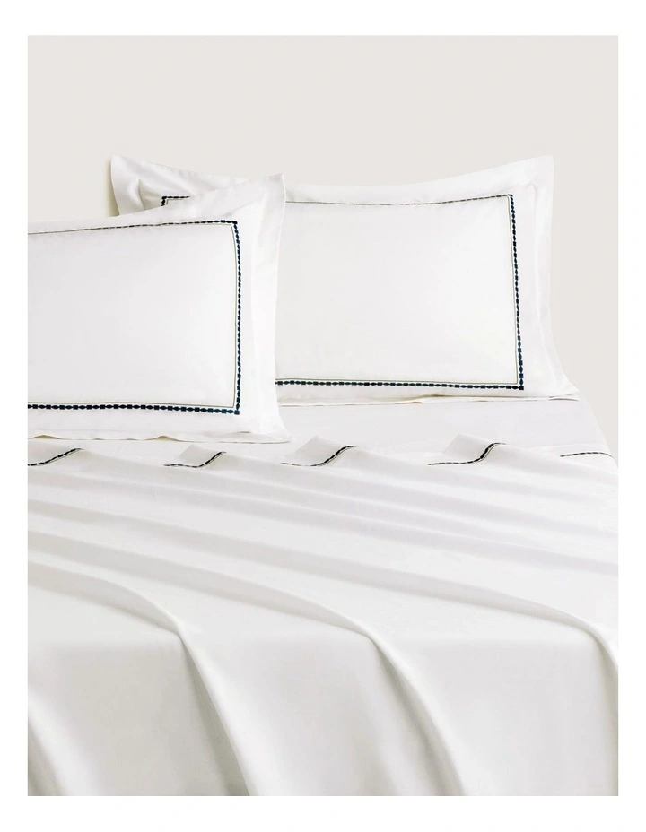 Jenkins Tailored Pillowcase Pair in Deep Blue image 2
