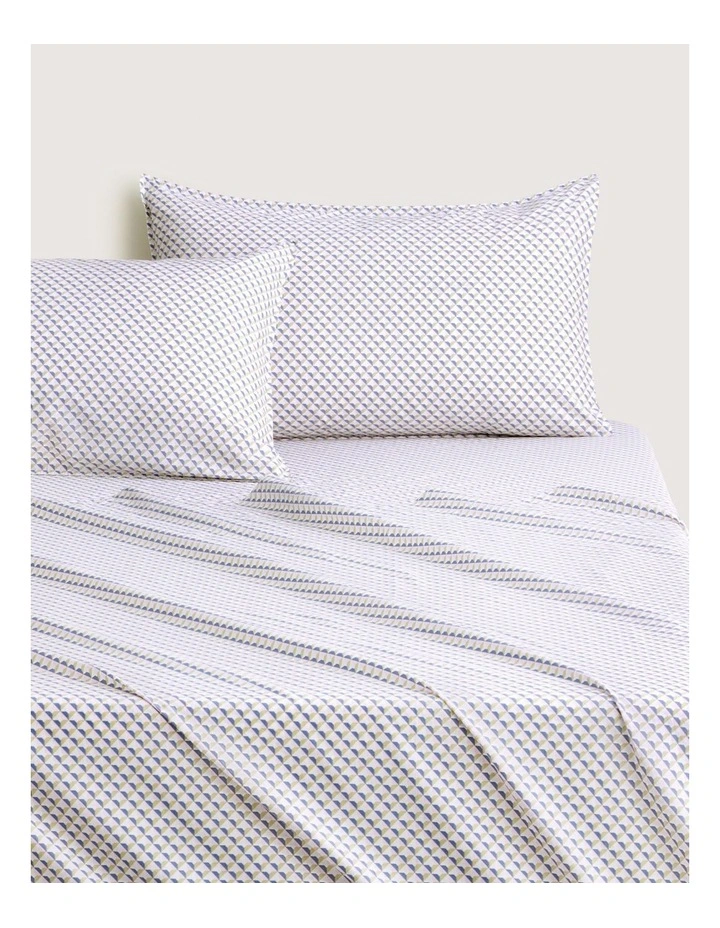 Bayley Micro Geo Sheet Set in Cornflower image 1