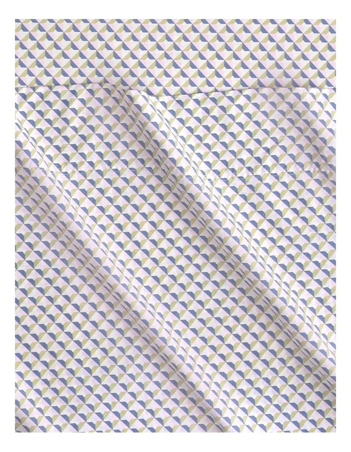 Bayley Micro Geo Sheet Set in Cornflower image 2