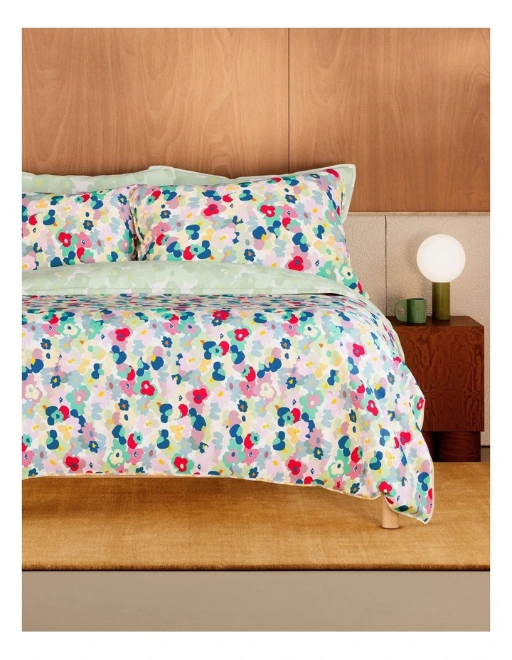 Bayley Washed Cotton Bloom Quilt Cover Set in Poppy image 1