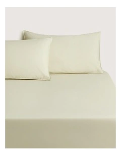 Bayley Washed Cotton Fitted Sheet in Soft Green