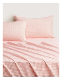 Bayley Windowpane Sheet Set in Poppy
