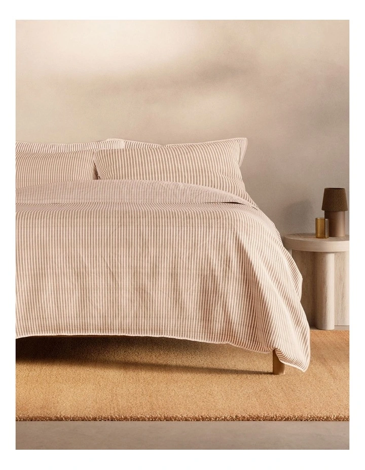 Reilly Stripe Duo Quilt Cover Set in Spice image 1
