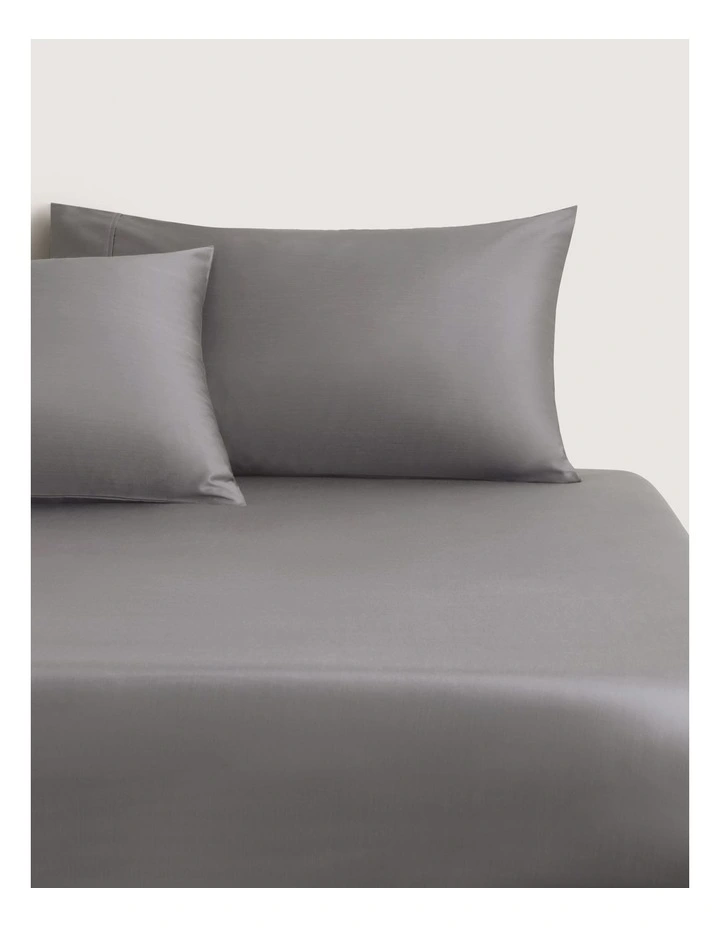 TENCEL? Lyocell Fibre & Cotton Fitted Sheet in Stone image 1