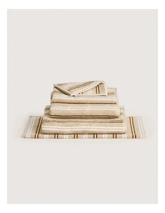 Living Textures Stripe Towel Collection in Limestone