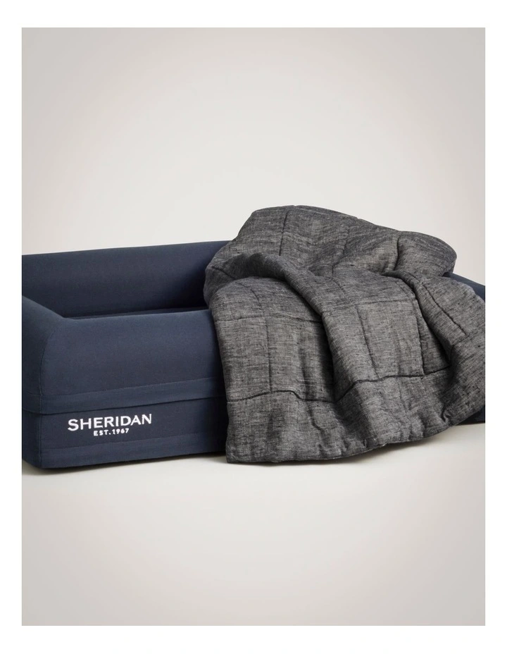 Abbotson Linen Pet Blanket in Ebony Marle image 1