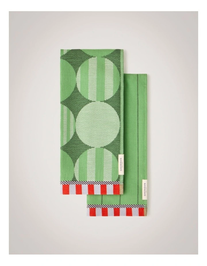 Bauble Tea Towel Set - Two Pack in Ivy image 1