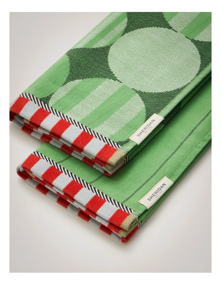 Bauble Tea Towel Set - Two Pack in Ivy image 3