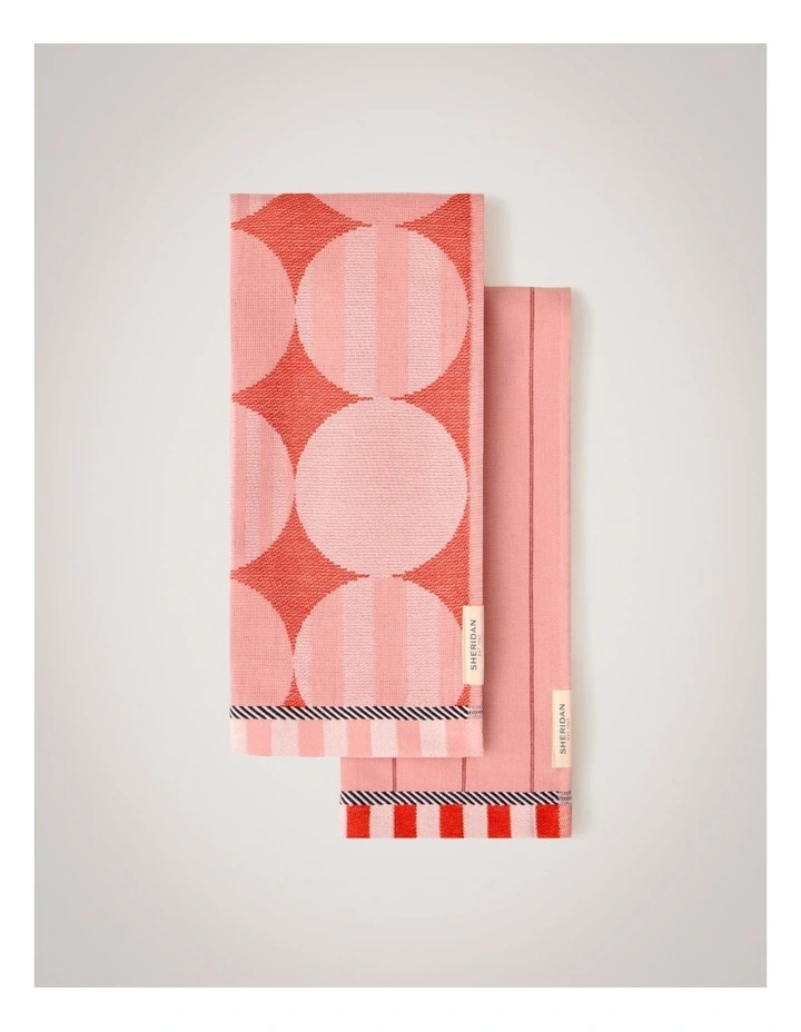 Bauble Tea Towel Set - Two Pack in Poppy image 1